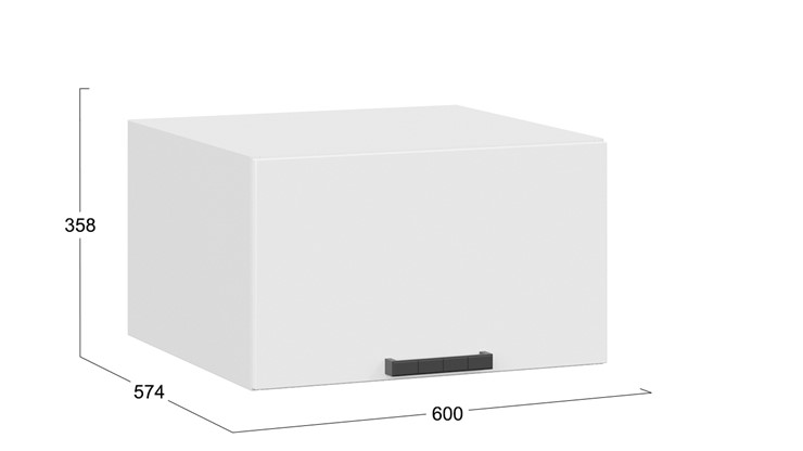 Шкаф навесной Детройт исп. 2 1В6ГП (Белый/Белый глянец) в Вологде - изображение 2