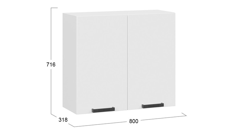 Навесной шкаф Детройт исп. 2 1В8 (Белый/Белый глянец) в Вологде - изображение 2
