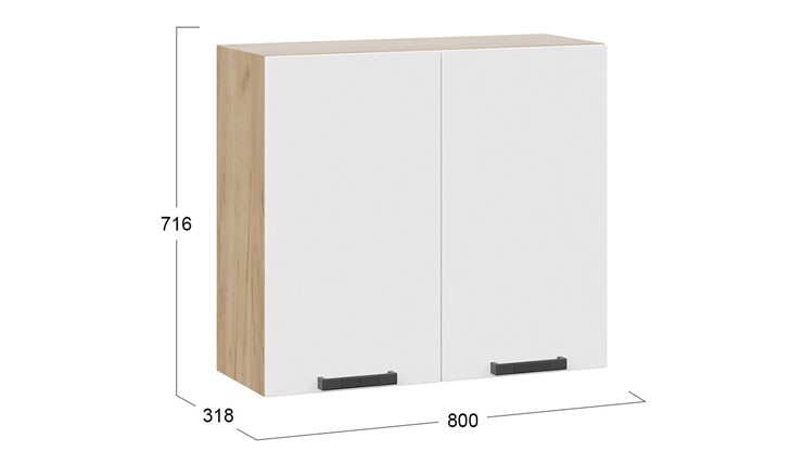 Кухонный шкаф Детройт исп. 2 1В8 (Дуб крафт золотой/Белый глянец) в Вологде - изображение 2
