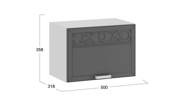 Кухонный навесной шкаф Долорес 1В5Г (Белый/Титан) в Вологде - изображение 2