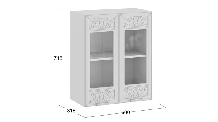 Кухонный навесной шкаф Долорес 1В6С (Белый/Сноу) в Вологде - изображение 2