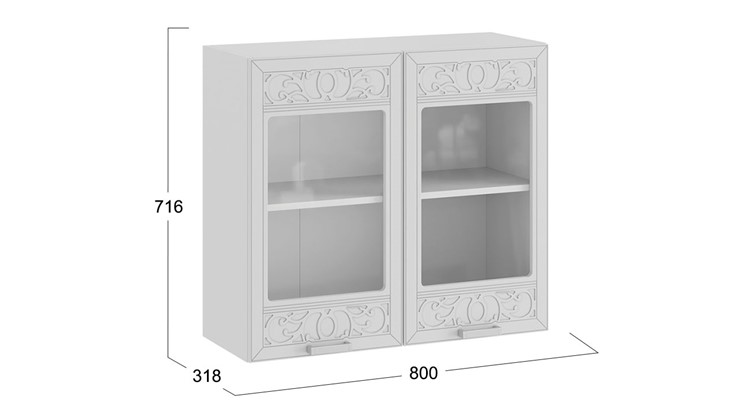 Кухонный шкаф Долорес 1В8С (Белый/Сноу) в Вологде - изображение 2