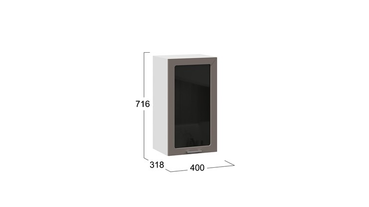 Шкаф навесной Габриэлла 1В4С (Белый/Муссон) в Вологде - изображение 2
