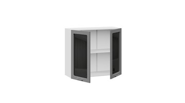 Навесной шкаф Габриэлла 1В8С (Белый/Титан) в Вологде - предосмотр 1