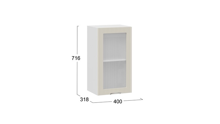 Настенный шкаф Кимберли 1В4С (Белый, Крем) в Вологде - изображение 2