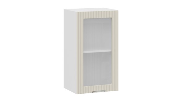 Настенный шкаф Кимберли 1В4С (Белый, Крем) в Вологде - изображение