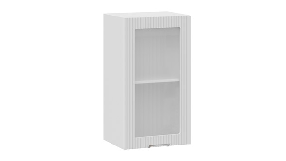 Шкаф навесной Кимберли 1В4С (Белый, Сноу) в Вологде - изображение