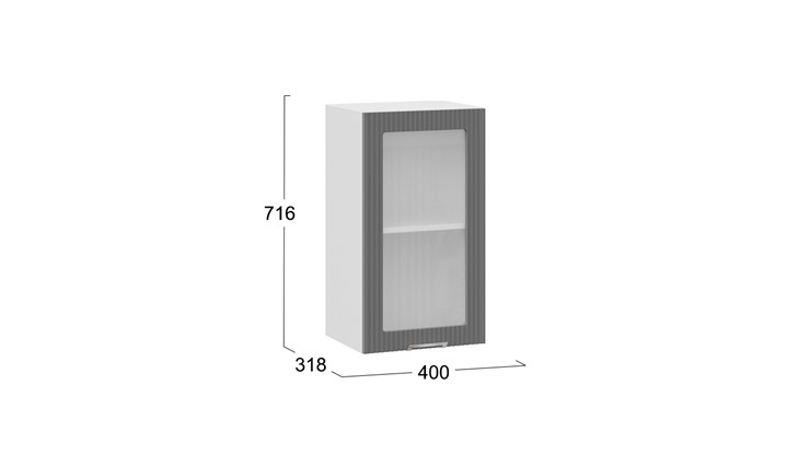 Кухонный шкаф Кимберли 1В4С (Белый, Титан) в Вологде - изображение 2