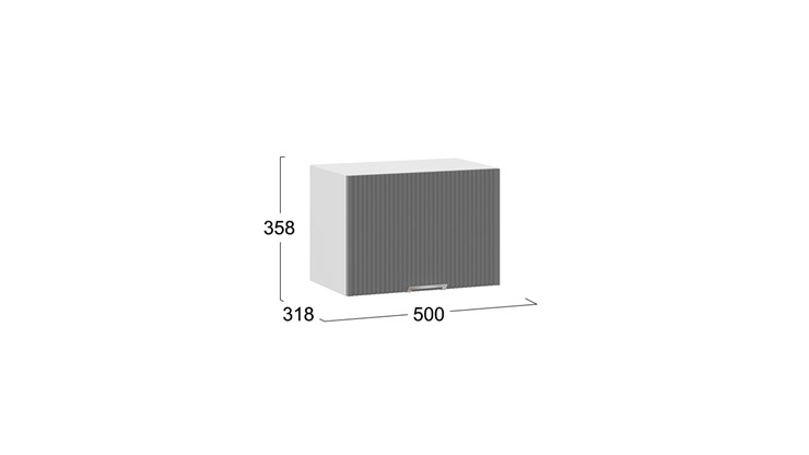 Навесной шкаф Кимберли 1В5Г (Белый, Титан) в Вологде - изображение 2