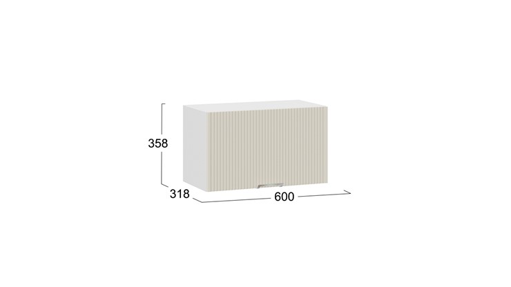 Навесной шкаф Кимберли 1В6Г (Белый, Крем) в Вологде - изображение 2
