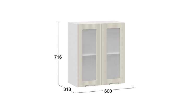 Кухонный навесной шкаф Кимберли 1В6С (Белый, Крем) в Вологде - изображение 2