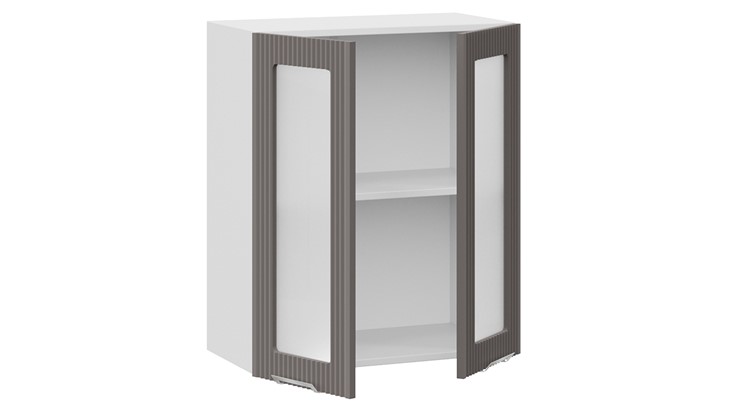 Шкаф навесной Кимберли 1В6С (Белый, Муссон) в Вологде - изображение 1