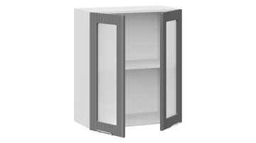 Навесной шкаф Кимберли 1В6С (Белый, Титан) в Вологде - предосмотр 1