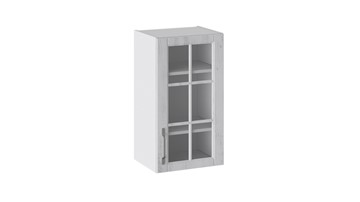 Кухонный шкаф Прованс (Белый глянец/Санторини светлый) со стеклом В_72-40_1ДРс в Вологде
