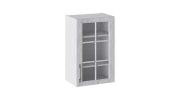 Кухонный шкаф Прованс (Белый глянец/Санторини светлый) со стеклом В_72-45_1ДРс в Вологде