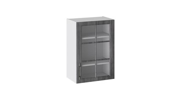 Кухонный шкаф Прованс (Белый глянец/Санторини темный) со стеклом В_72-50_1ДРс в Вологде