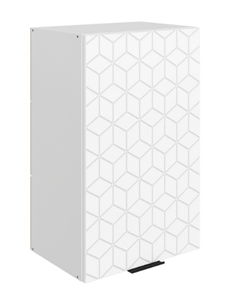 Навесной кухонный шкаф Стоун L450 Н720 (1 дв. гл.) с фрезировкой (белый/джелато софттач) в Вологде