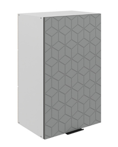 Настенный шкаф Стоун L450 Н720 (1 дв. гл.) с фрезировкой (белый/оникс софттач) в Вологде