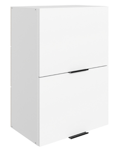 Кухонный навесной шкаф Стоун L500 Н720 (2 дв. гл.гориз.) (белый/джелато софттач) в Вологде