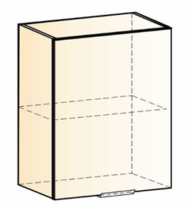 Навесной кухонный шкаф Стоун L600 Н720 (1 дв. гл.) с фрезировкой (белый/джелато софттач) в Вологде - предосмотр 1