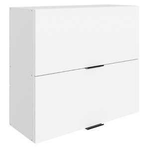 Шкаф на кухню Стоун L800 Н720 (2 дв. гл. гориз.) (белый/джелато софттач) в Вологде - предосмотр