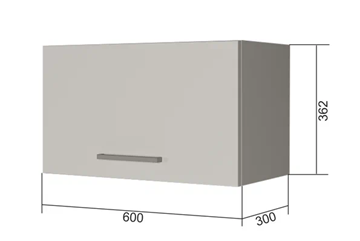 Навесной кухонный шкаф В360, Белое гладкое Ламарти/Антрацит в Вологде - предосмотр