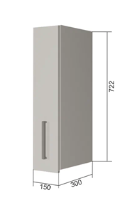 Кухонный навесной шкаф В7 15, МДФ Розовый шагрень/Антрацит в Вологде