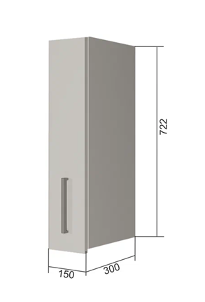 Шкаф на кухню В7 15, Сатин/Белый в Вологде - изображение