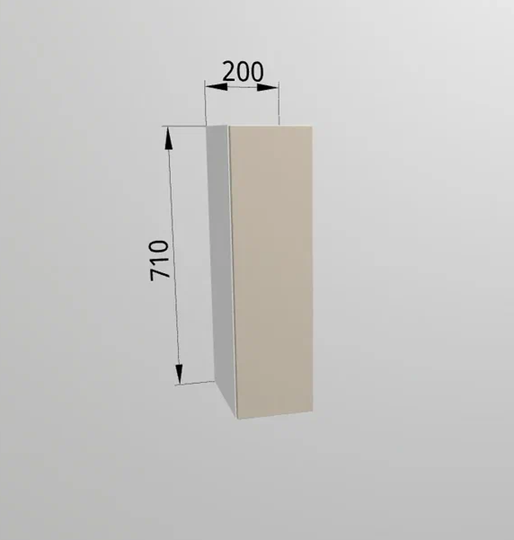 Навесной кухонный шкаф В7 20, Сатин/Белый в Вологде - изображение 1