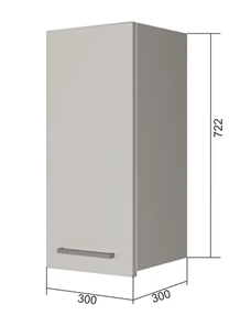 Кухонный шкаф В7 30, Серый/Антрацит в Вологде