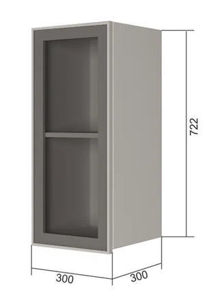 Кухонный шкаф В7 30, Стекло/Белый в Вологде - изображение