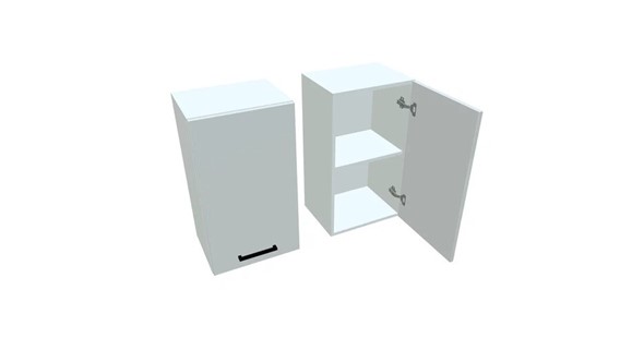 Навесной кухонный шкаф В7 40, Белое гладкое Ламарти/Белый в Вологде - изображение