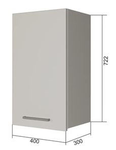 Навесной кухонный шкаф В7 40, Бетон пайн/Антрацит в Вологде