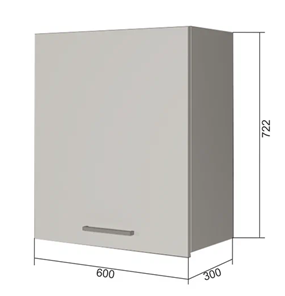 Навесной кухонный шкаф В7 60, Серый/Антрацит в Вологде - предосмотр