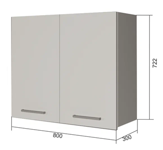 Навесной кухонный шкаф В7 80, МДФ Розовый шагрень/Антрацит в Вологде
