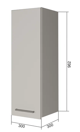 Навесной шкаф В9 30, Сатин/Белый в Вологде - изображение