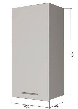 Кухонный шкаф В9 45, Сатин/Белый в Вологде - изображение