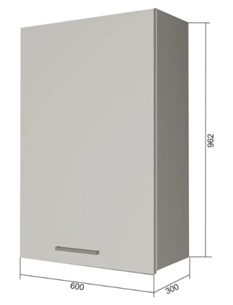 Навесной кухонный шкаф В9 60, Бетон пайн/Антрацит в Вологде - изображение
