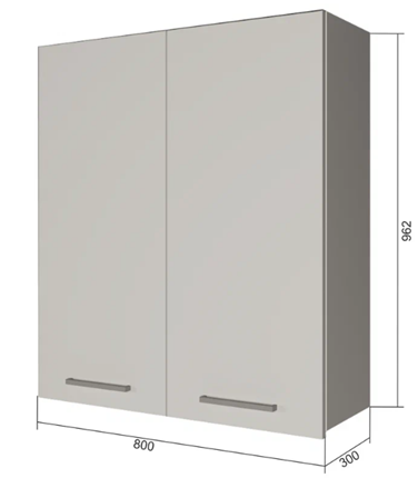 Шкаф кухонный В9 80, Сатин/Белый в Вологде - изображение