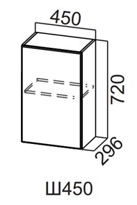Кухонный навесной шкаф Вельвет Ш450/720 в Вологде