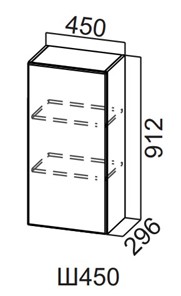 Кухонный навесной шкаф Вельвет Ш450/912 в Вологде