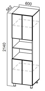 Шкаф-пенал распашной Стайл, П600(2140), МДФ в Вологде