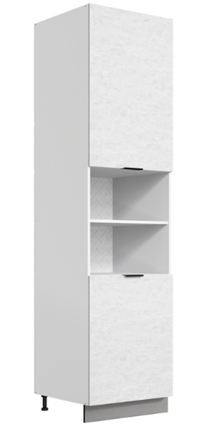 Шкаф-пенал Стоун 2 L600 H2141 (2 дв. гл.) (белый/белая скала) в Вологде - изображение