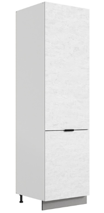Шкаф-пенал Стоун L600 под холодильник (2 дв.гл.) (белый/белая скала) в Вологде - изображение