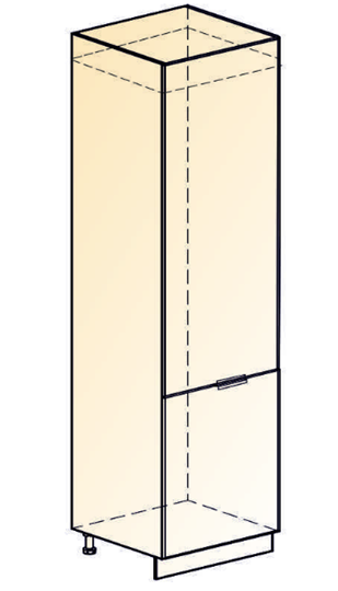 Шкаф-пенал Стоун L600 под холодильник (2 дв.гл.) (белый/палисандр) в Вологде - изображение 1