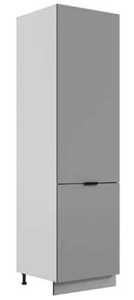 Шкаф-пенал Стоун L600 под холодильник (2 дв.гл.) (белый/оникс софттач) в Вологде - изображение