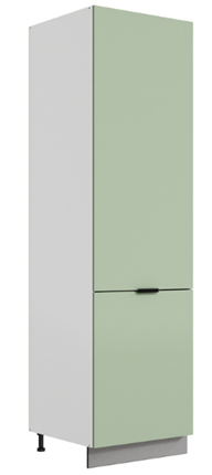 Шкаф-пенал Стоун L600 под холодильник (2 дв.гл.) (белый/полынь софттач) в Вологде - изображение
