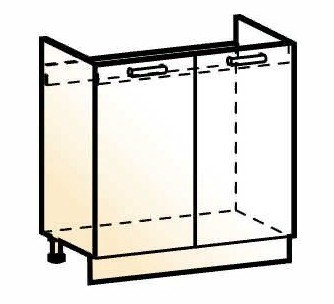 Шкаф рабочий под мойку Стоун L800 (2 дв. гл.) в Вологде - изображение