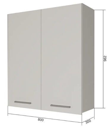 Кухонный шкаф ВС9 80, Сатин/Белый в Вологде - изображение