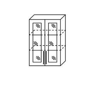 Кухонный шкаф Мыло, настенный двухдверный с полкой со вставкой из стекла 918*600*320 в Вологде - предосмотр
